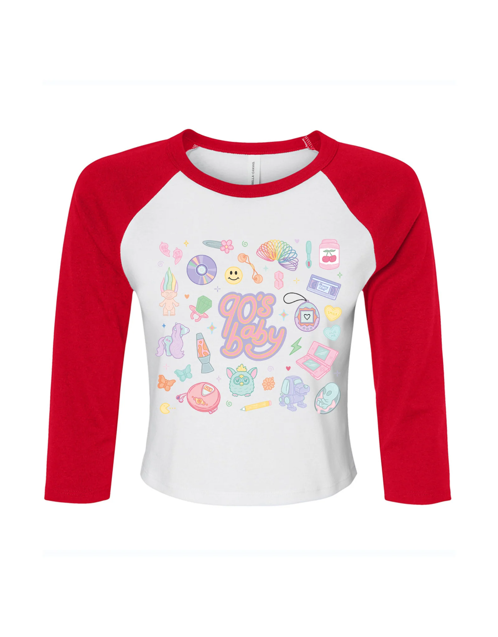 90s Baby Printed Micro Rib 3/4 Sleeve Tee - Image 3