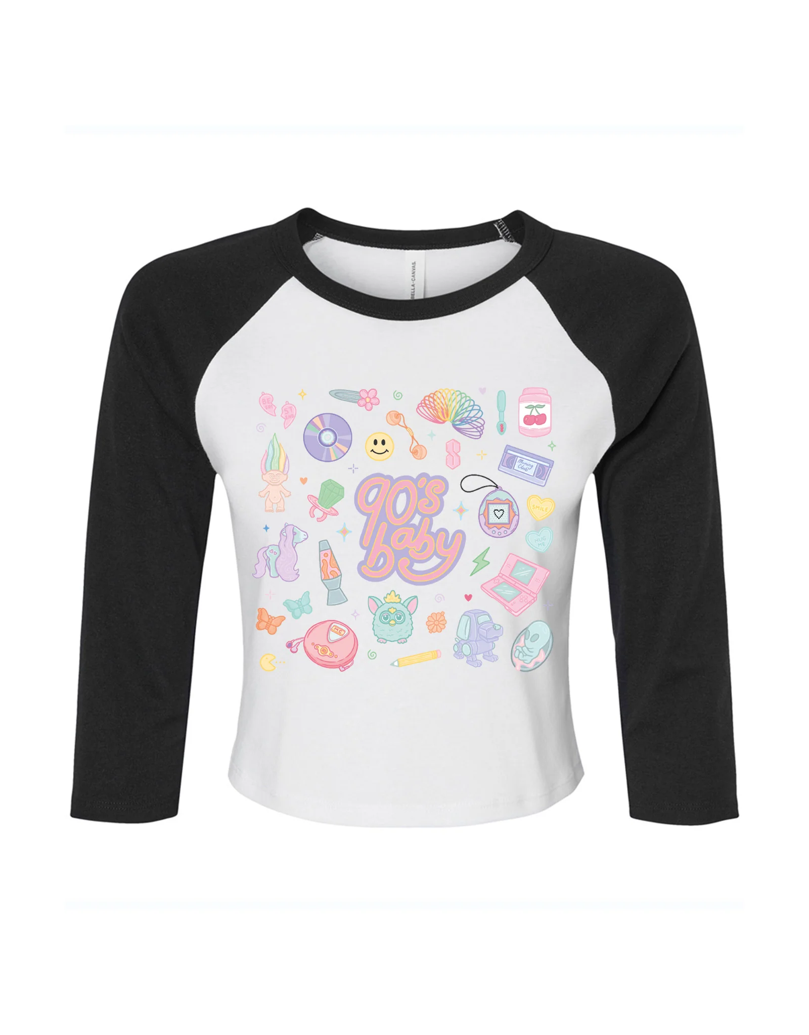 90s Baby Printed Micro Rib 3/4 Sleeve Tee - Image 4