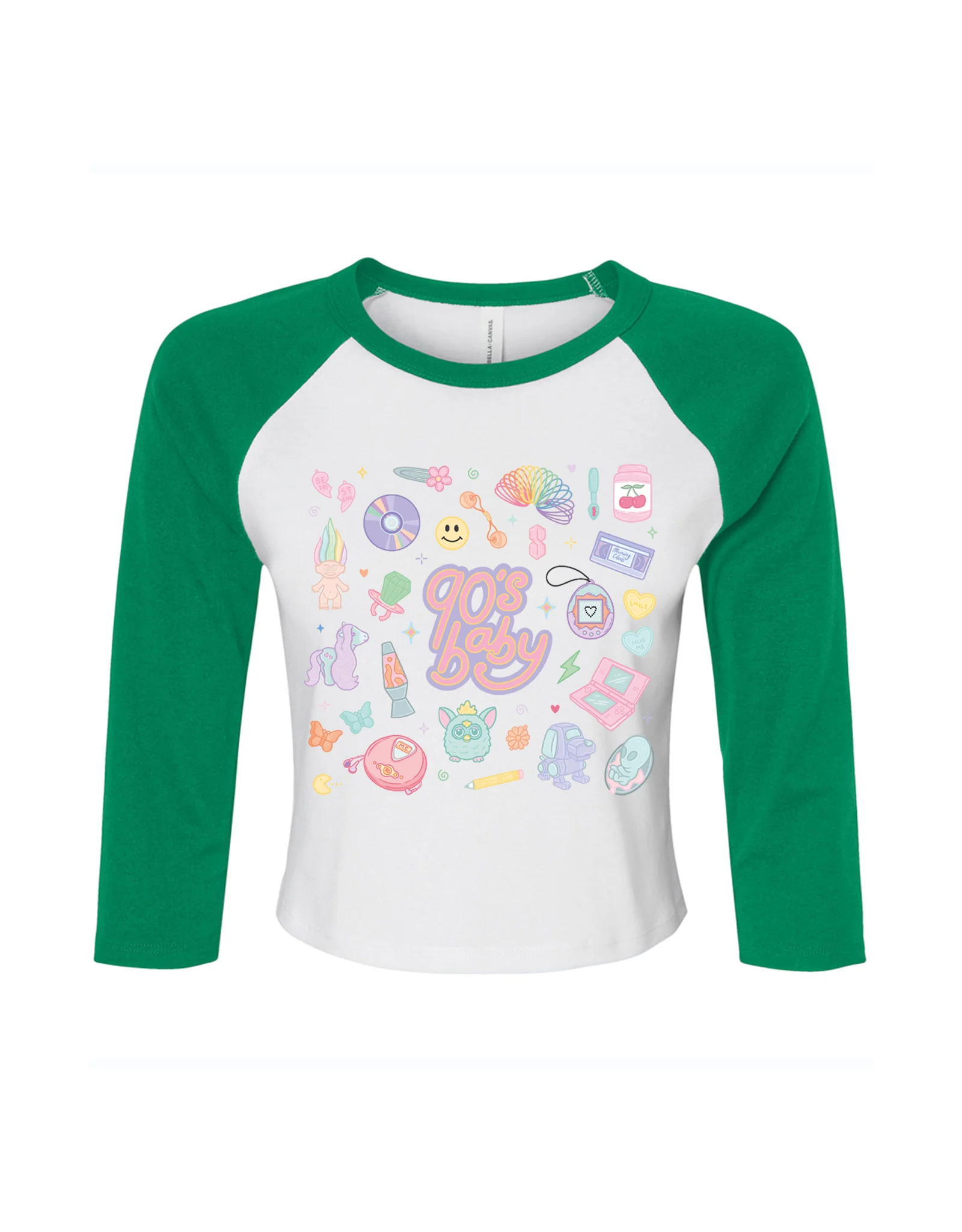 90s Baby Printed Micro Rib 3/4 Sleeve Tee - Image 5