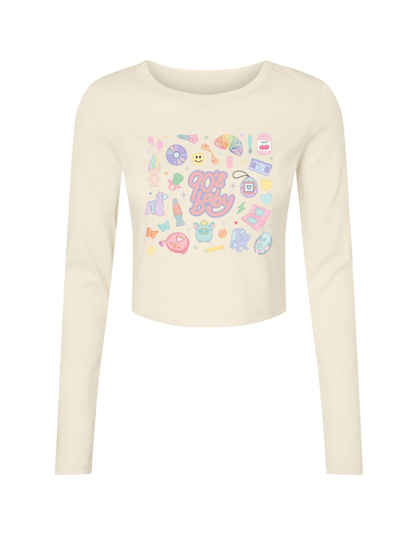 90s Baby Printed Micro Rib Long Sleeved Tee - Image 3
