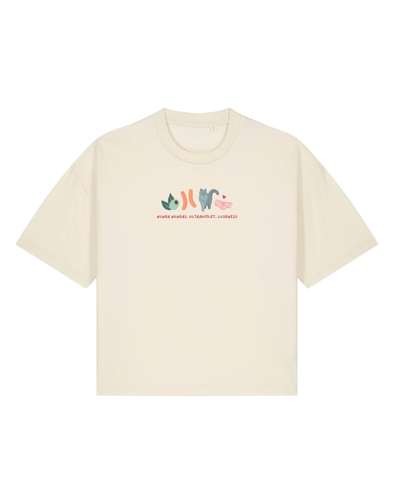 Angus and Thongs Embroidered Boxy Organic Cotton Tee - Image 4