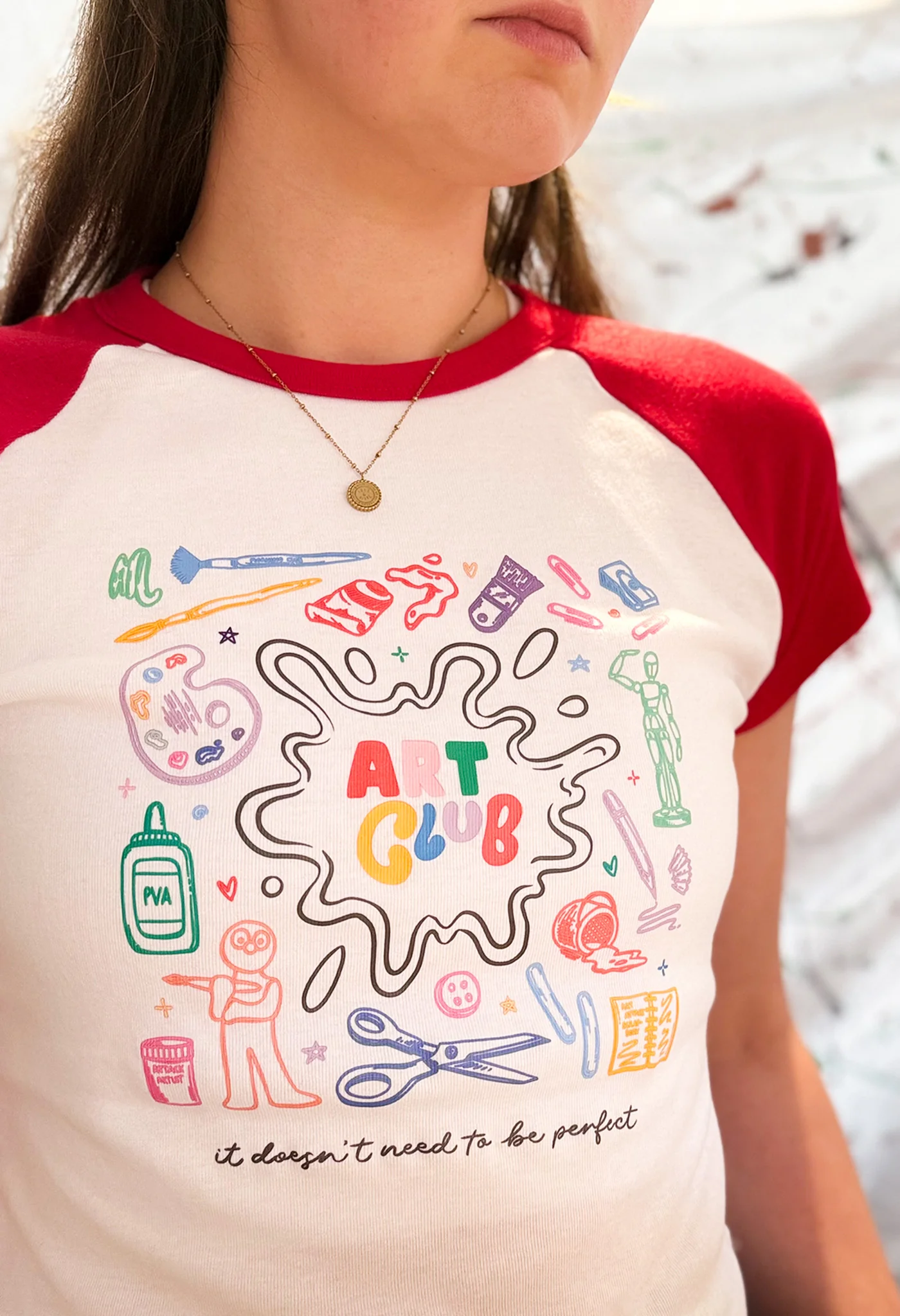 Art Club Printed Micro Rib Baby Tee - Image 2