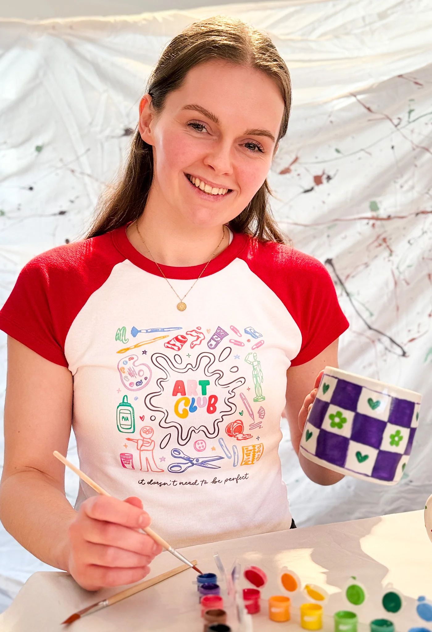 Art Club Printed Micro Rib Baby Tee - Image 3