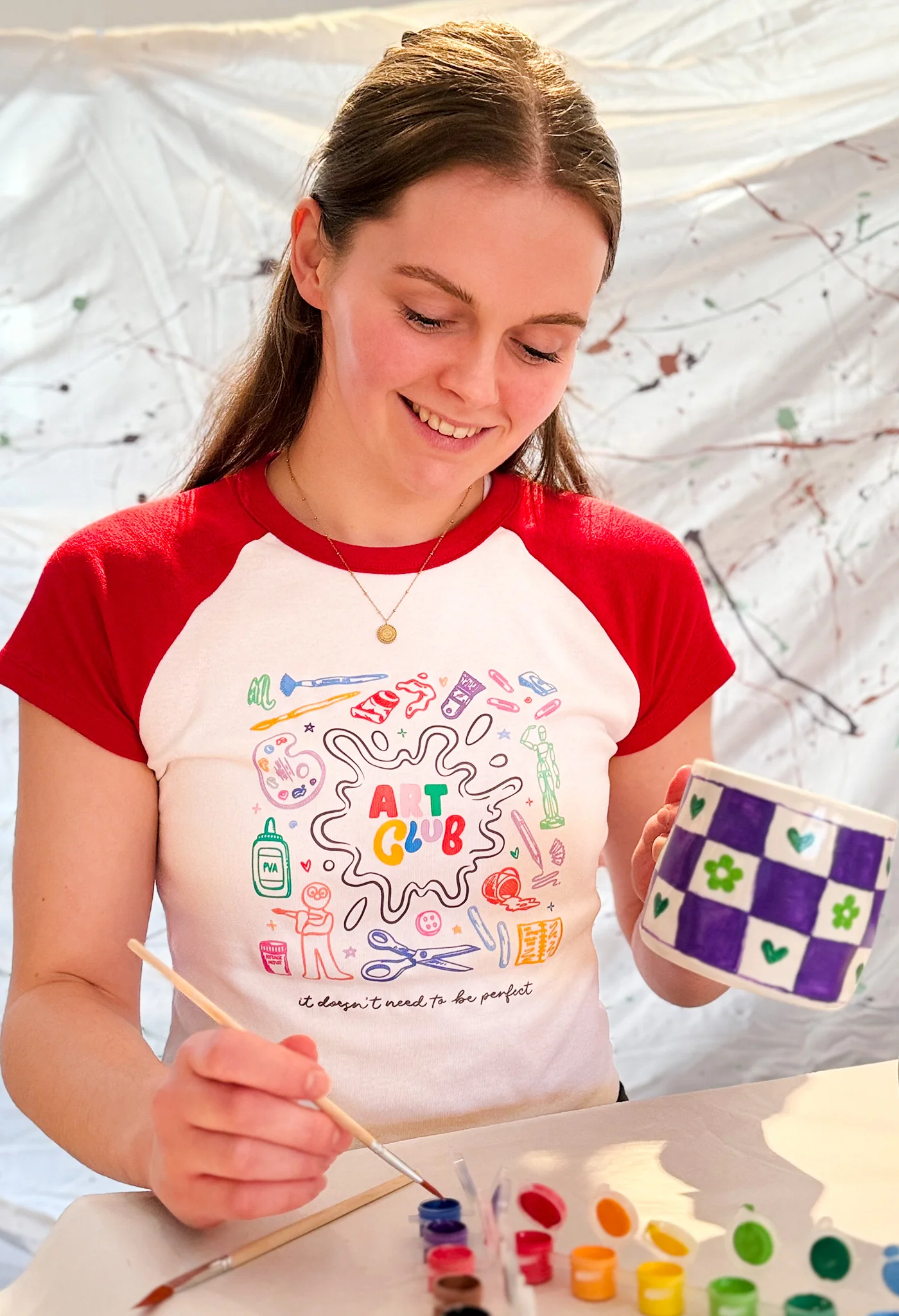 Art Club Printed Micro Rib Baby Tee - Image 4
