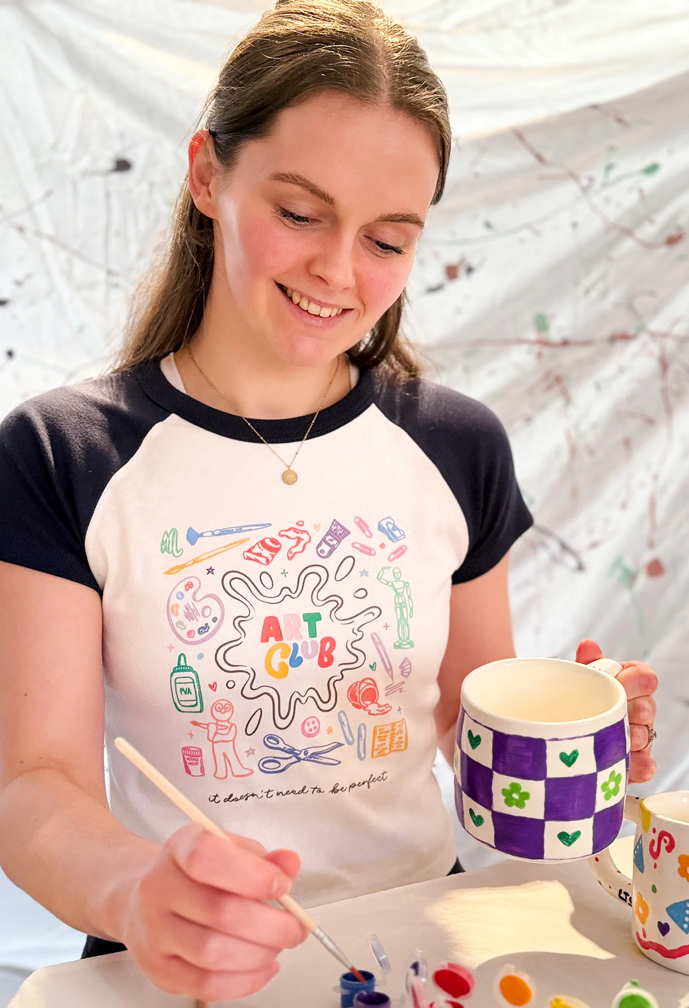 Art Club Printed Micro Rib Baby Tee - Image 5