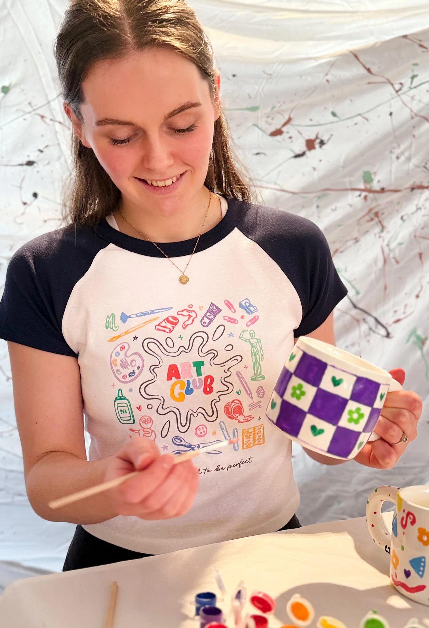 Art Club Printed Micro Rib Baby Tee - Image 6
