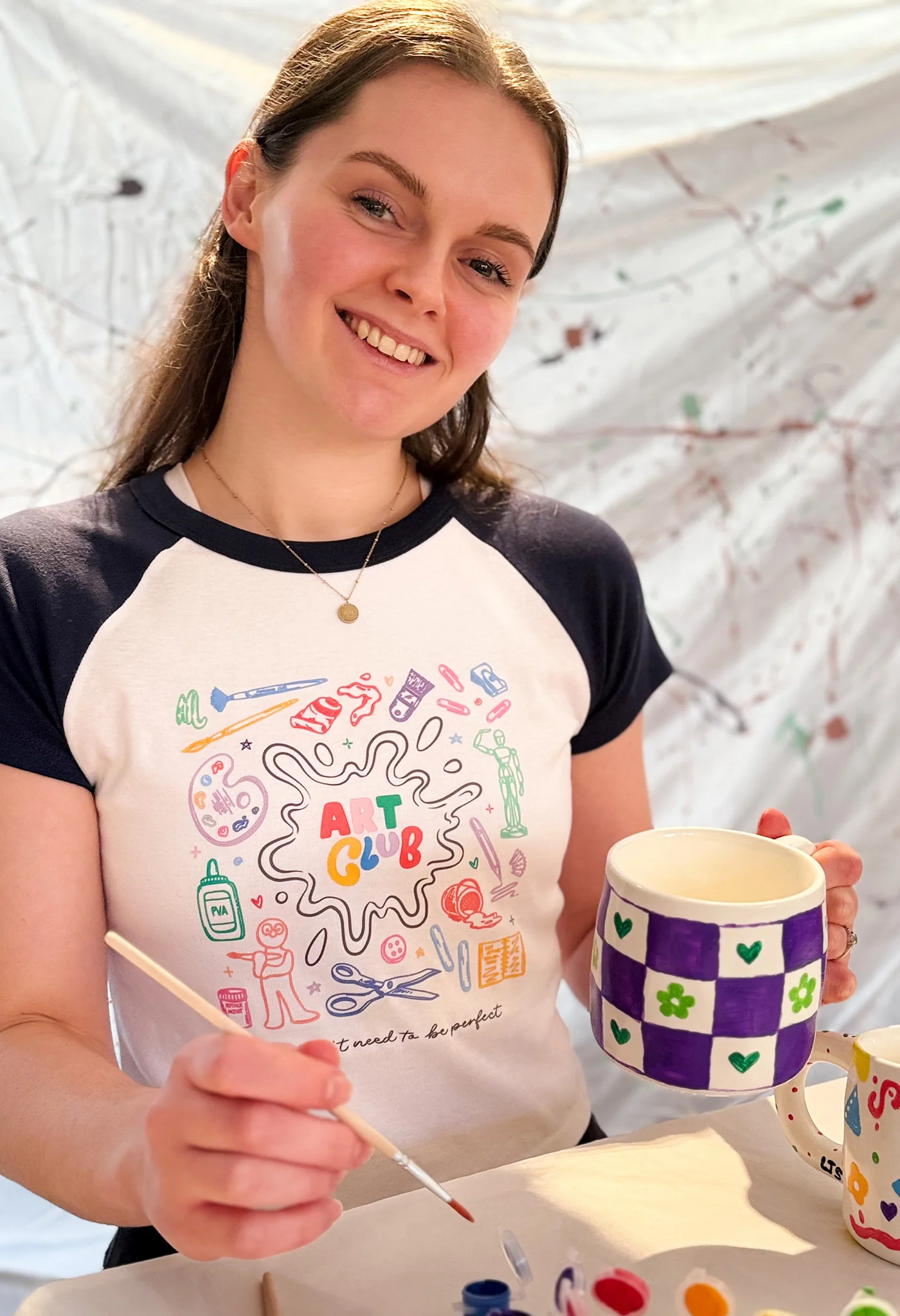 Art Club Printed Micro Rib Baby Tee - Image 7