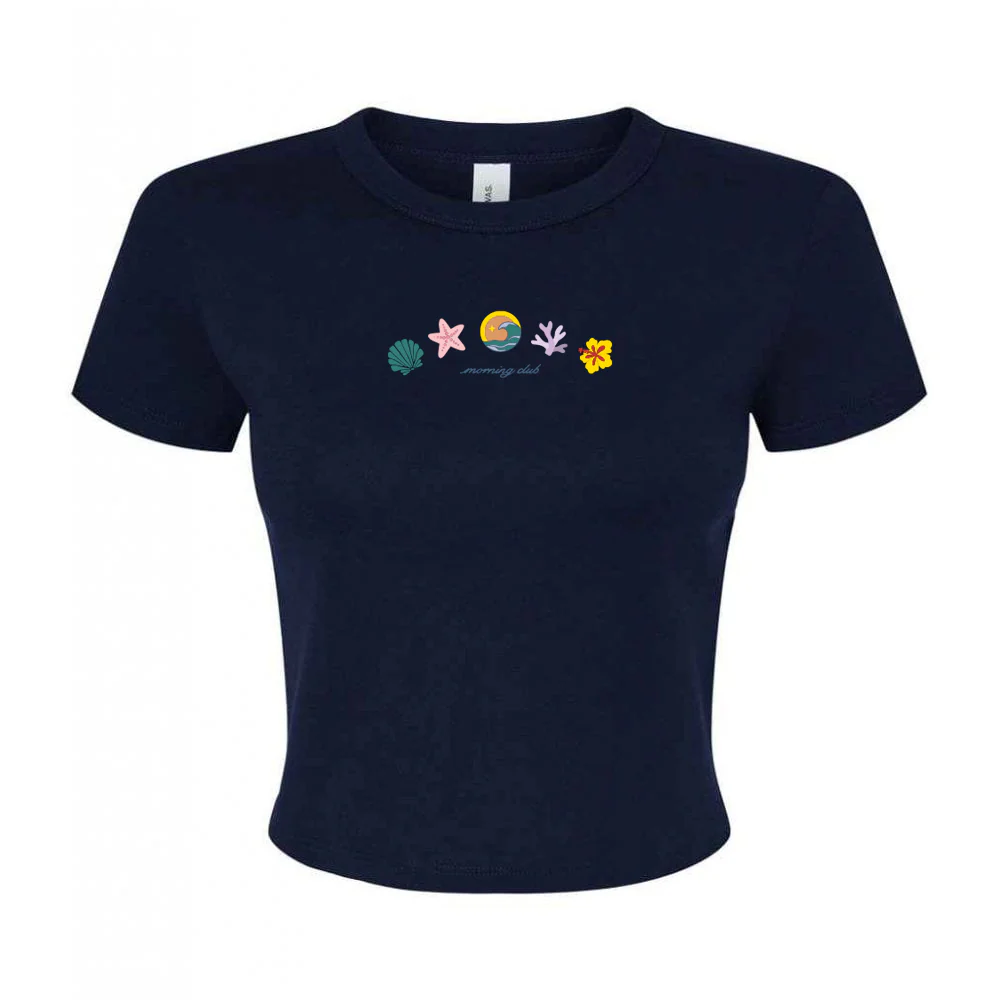 Beach Life Embroidered Micro Rib Baby Tee - Image 16