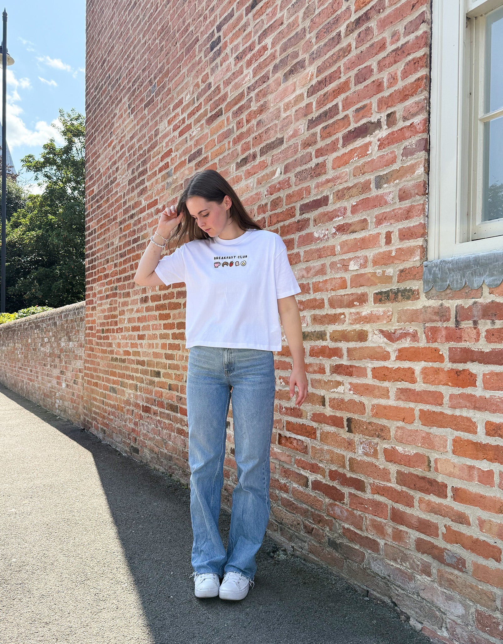 Breakfast Club Embroidered Boxy Organic Cotton Tee - Image 2