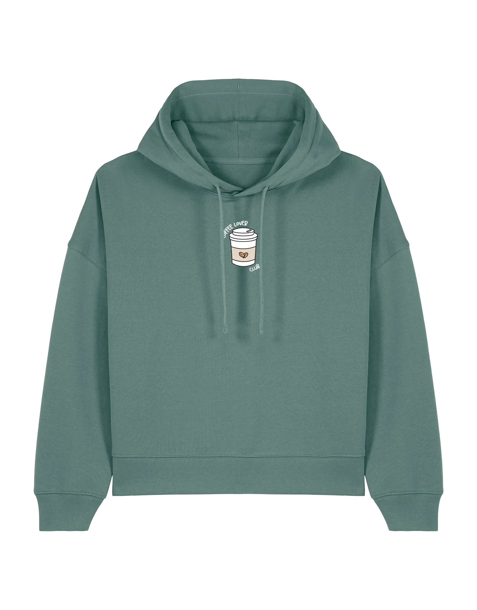 Coffee Lover Embroidered Boxy Organic Cotton Hoodie - Image 4