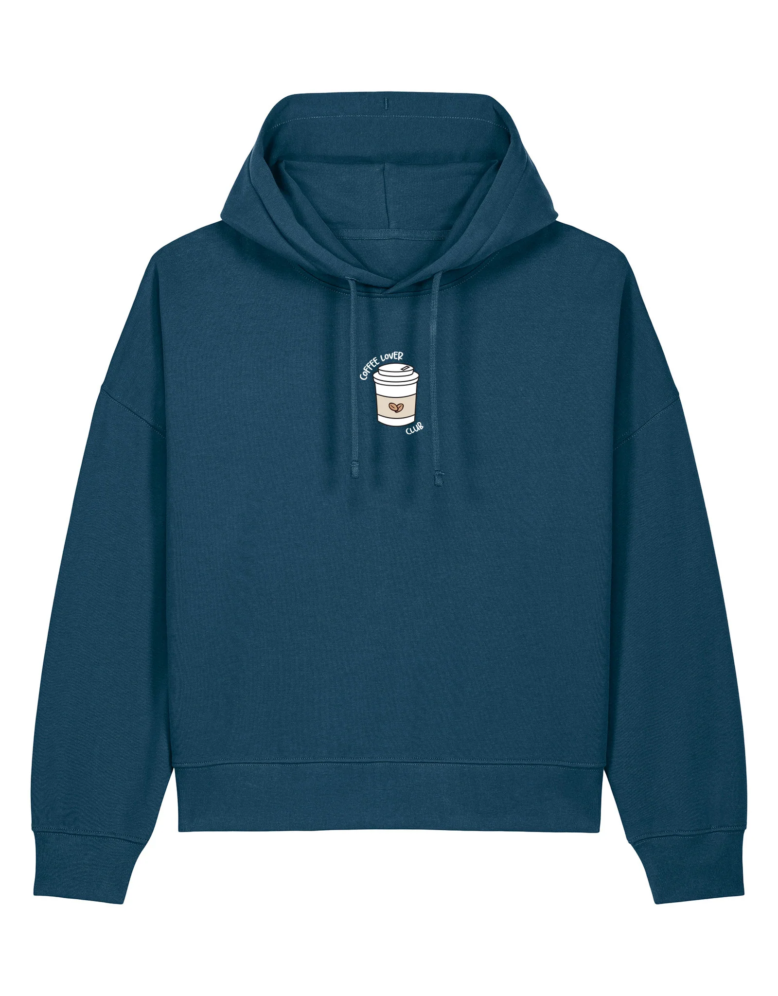 Coffee Lover Embroidered Boxy Organic Cotton Hoodie - Image 6