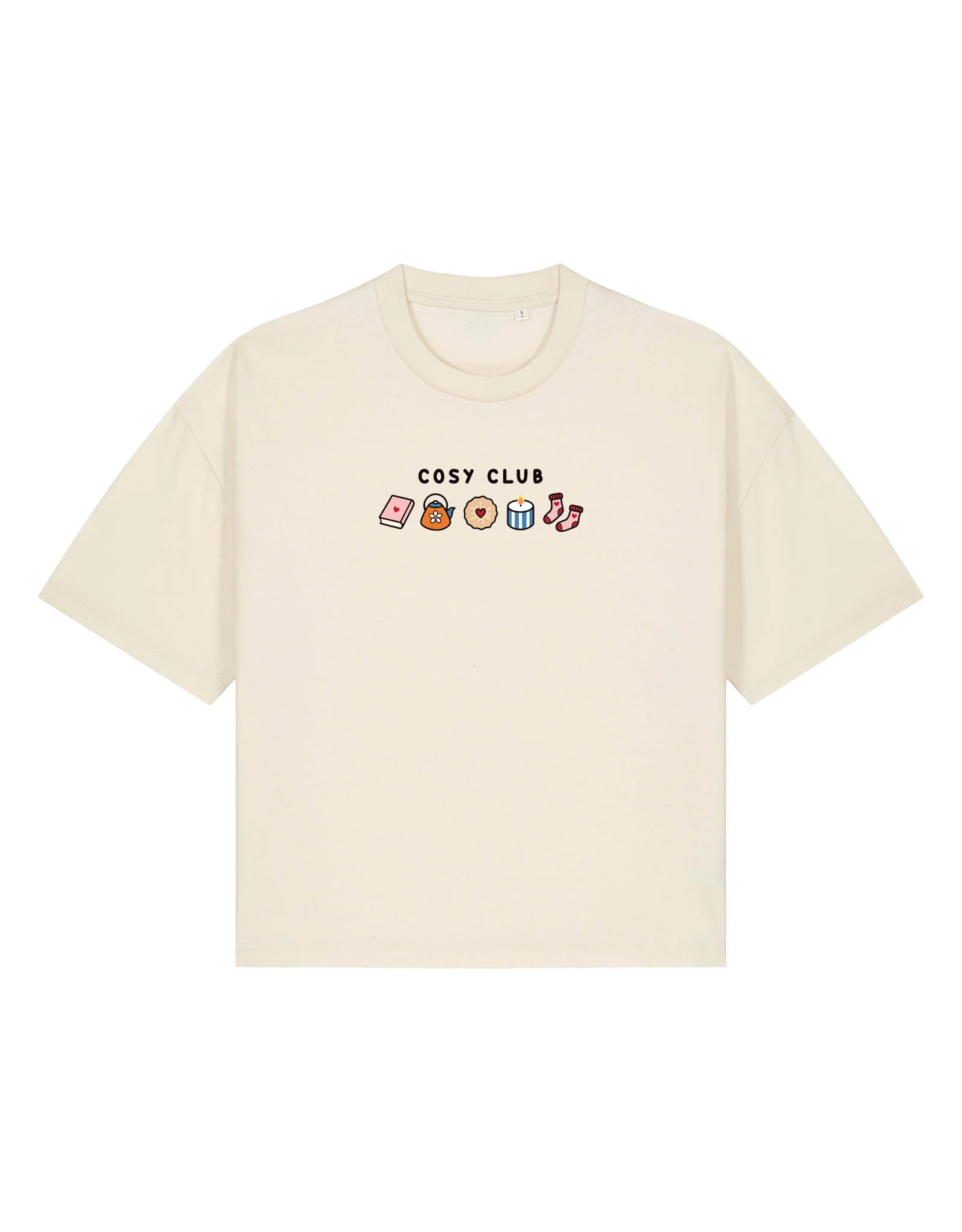 Cosy Club Embroidered Boxy Organic Cotton Tee - Image 5