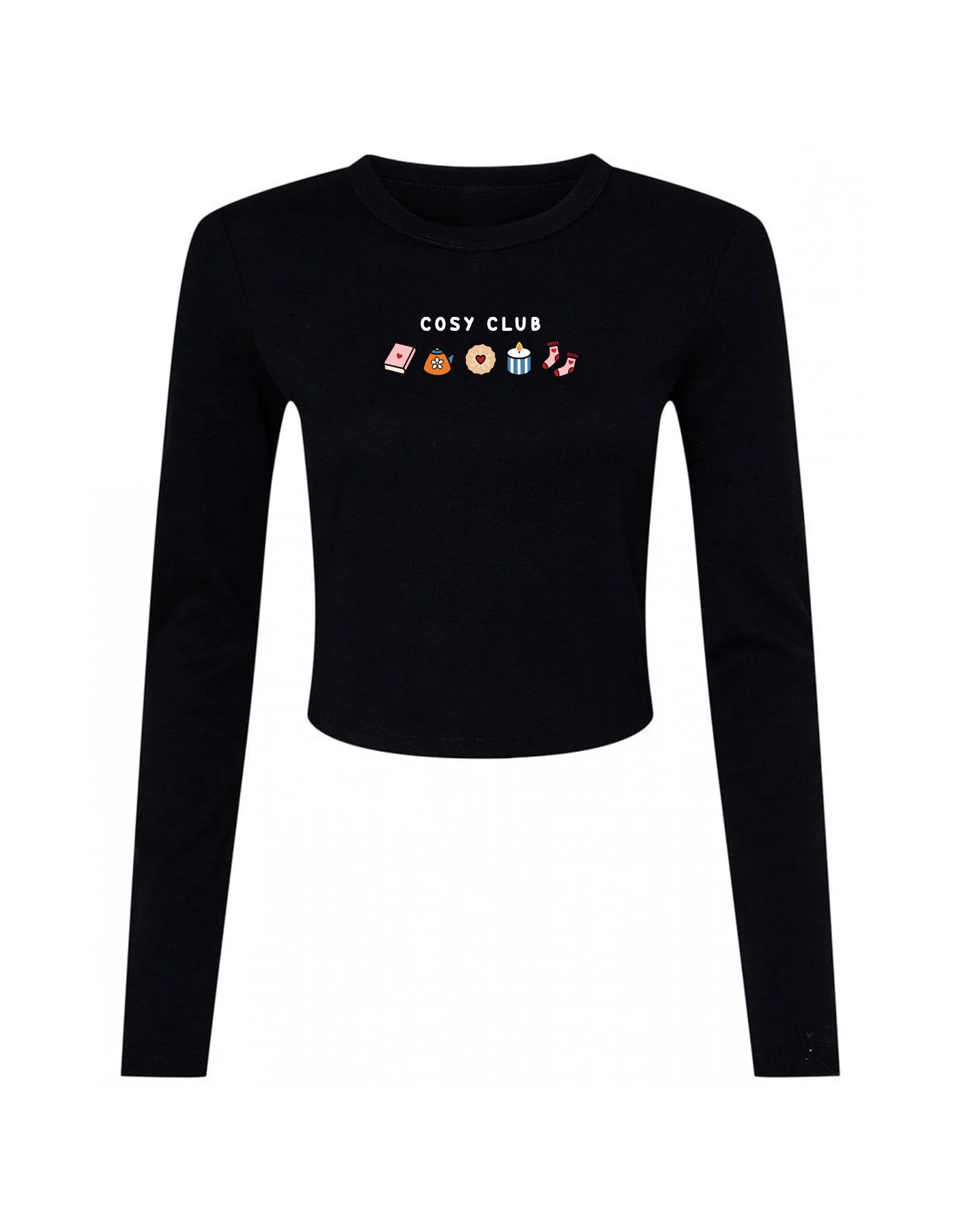 Cosy Club Embroidered Micro Rib Long Sleeved Tee - Image 4