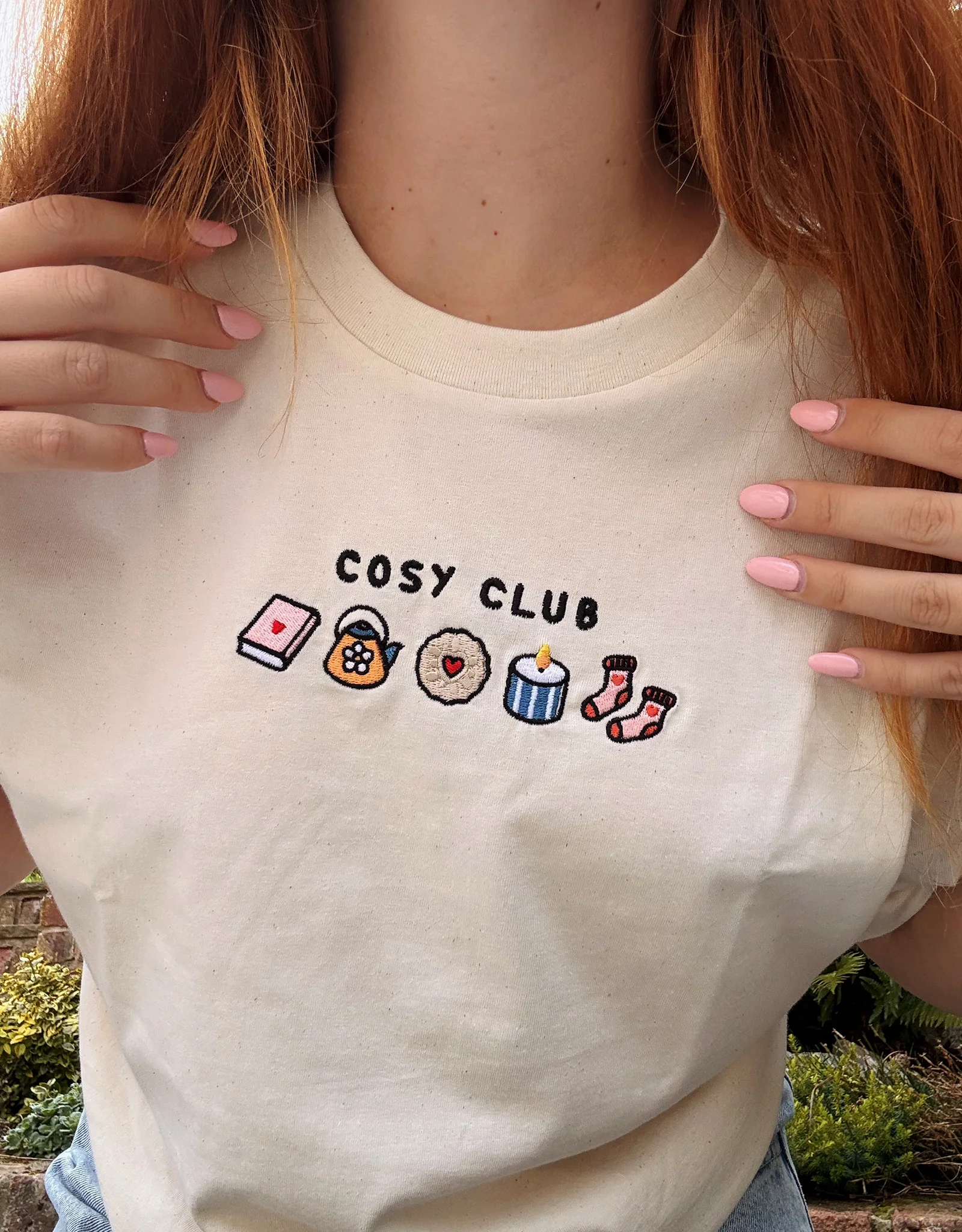 Cosy Club Embroidered Organic Cotton T-Shirt - Image 4