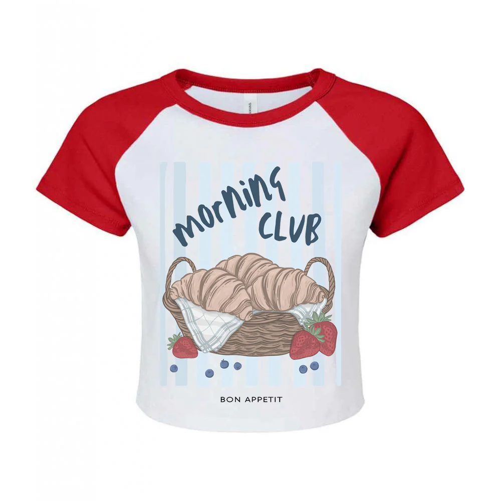 Croissants Printed Micro Rib Baby Tee - Image 10