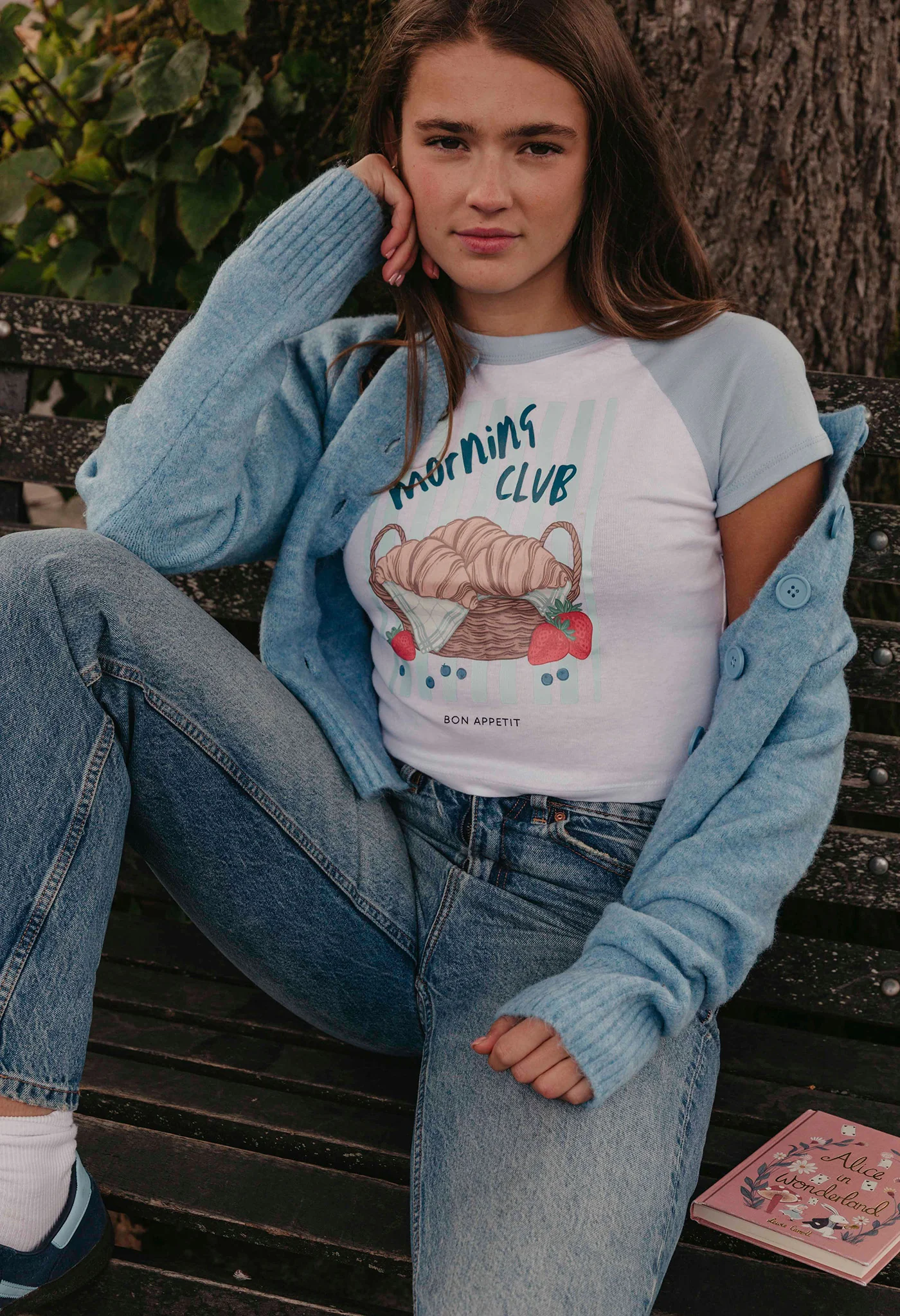 Croissants Printed Micro Rib Baby Tee - Image 3