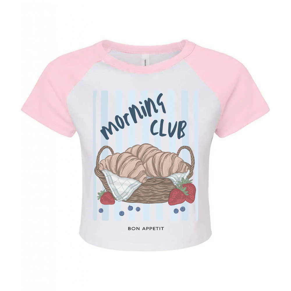 Croissants Printed Micro Rib Baby Tee - Image 5