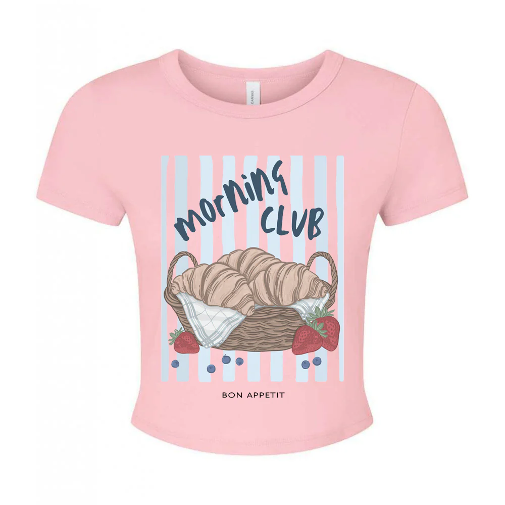 Croissants Printed Micro Rib Baby Tee - Image 6