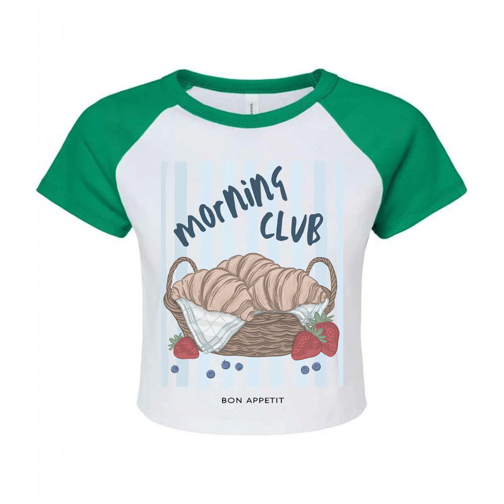 Croissants Printed Micro Rib Baby Tee - Image 8