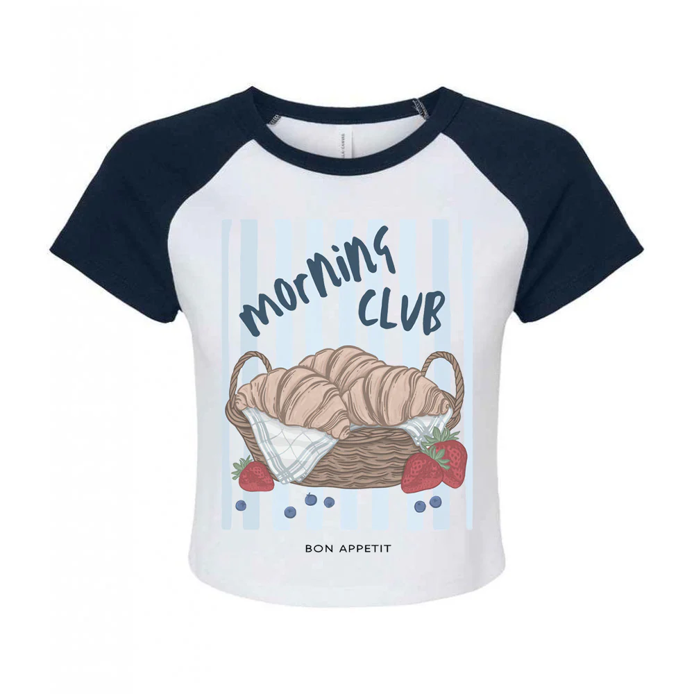 Croissants Printed Micro Rib Baby Tee - Image 9