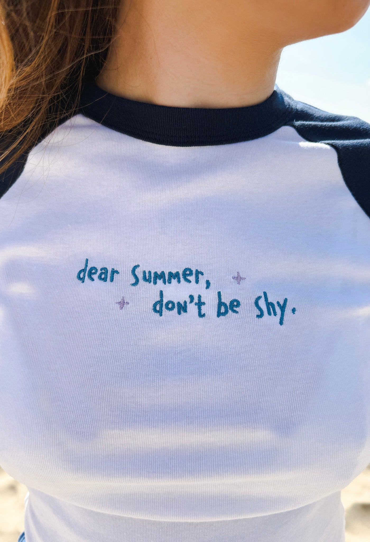 Dear Summer Embroidered Micro Rib Baby Tee - Image 3