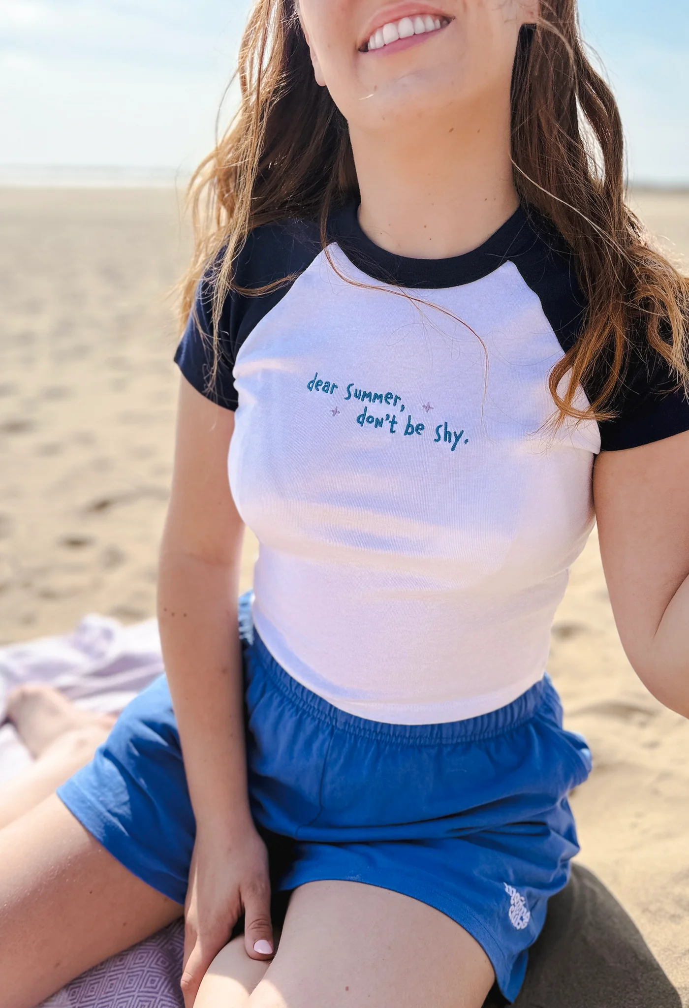 Dear Summer Embroidered Micro Rib Baby Tee - Image 4