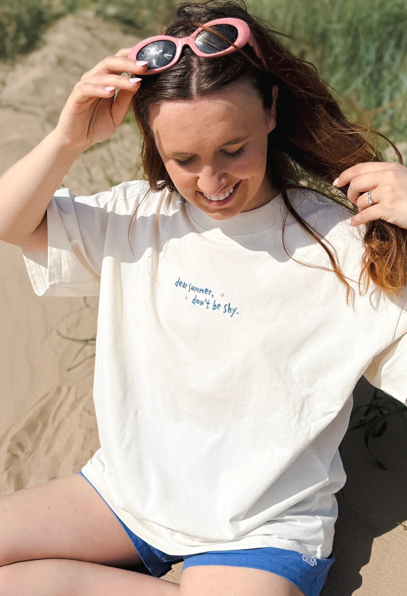 Dear Summer Embroidered Oversized Organic Cotton T-Shirt - Image 3