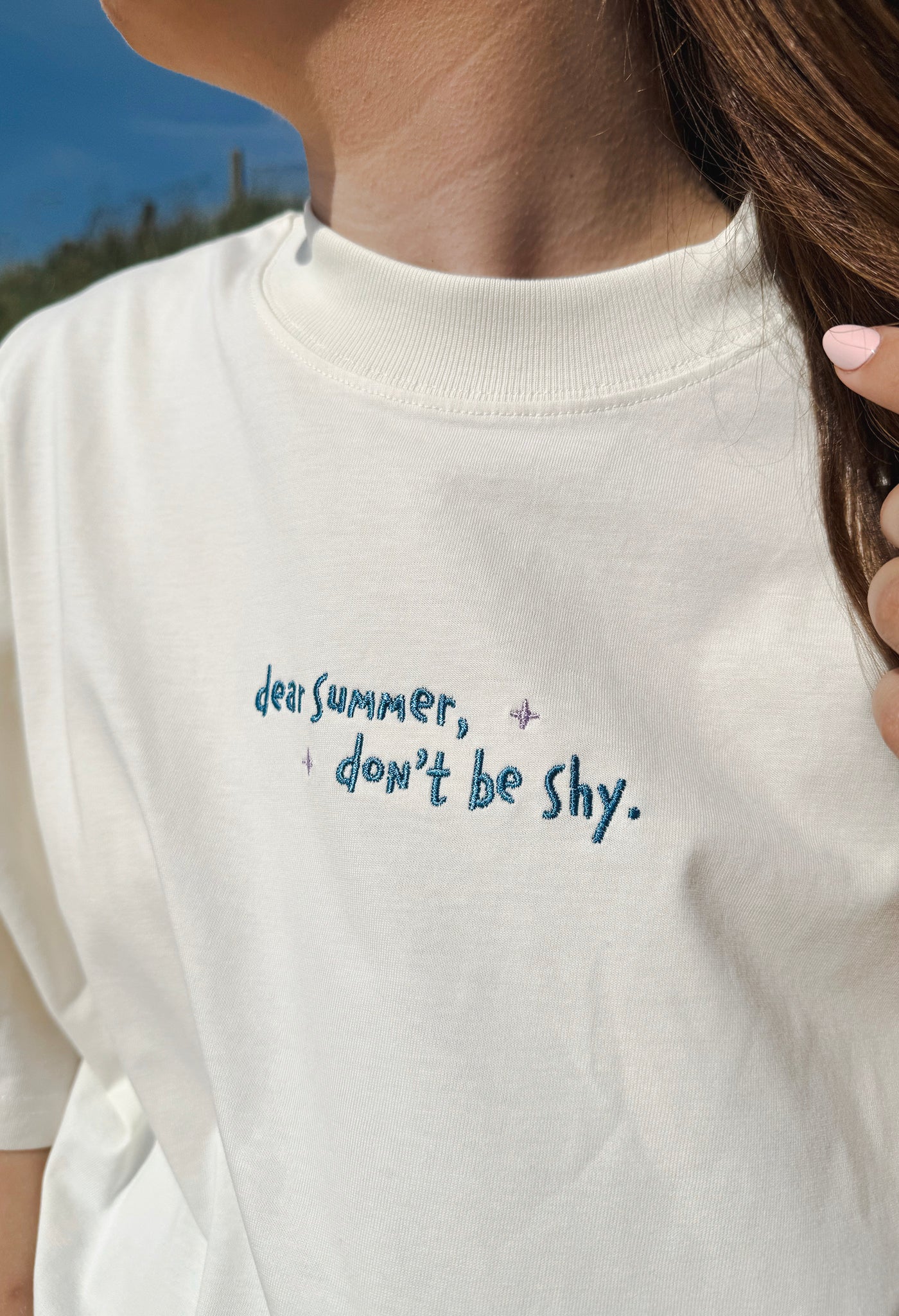 Dear Summer Embroidered Oversized Organic Cotton T-Shirt - Image 4