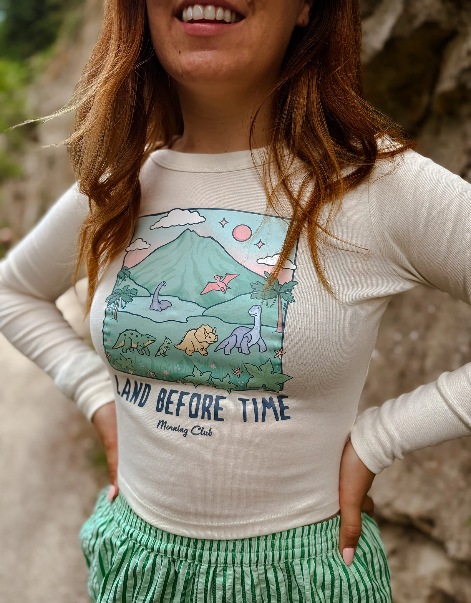 Dinosaurs Micro Rib Long Sleeved Tee - Image 3