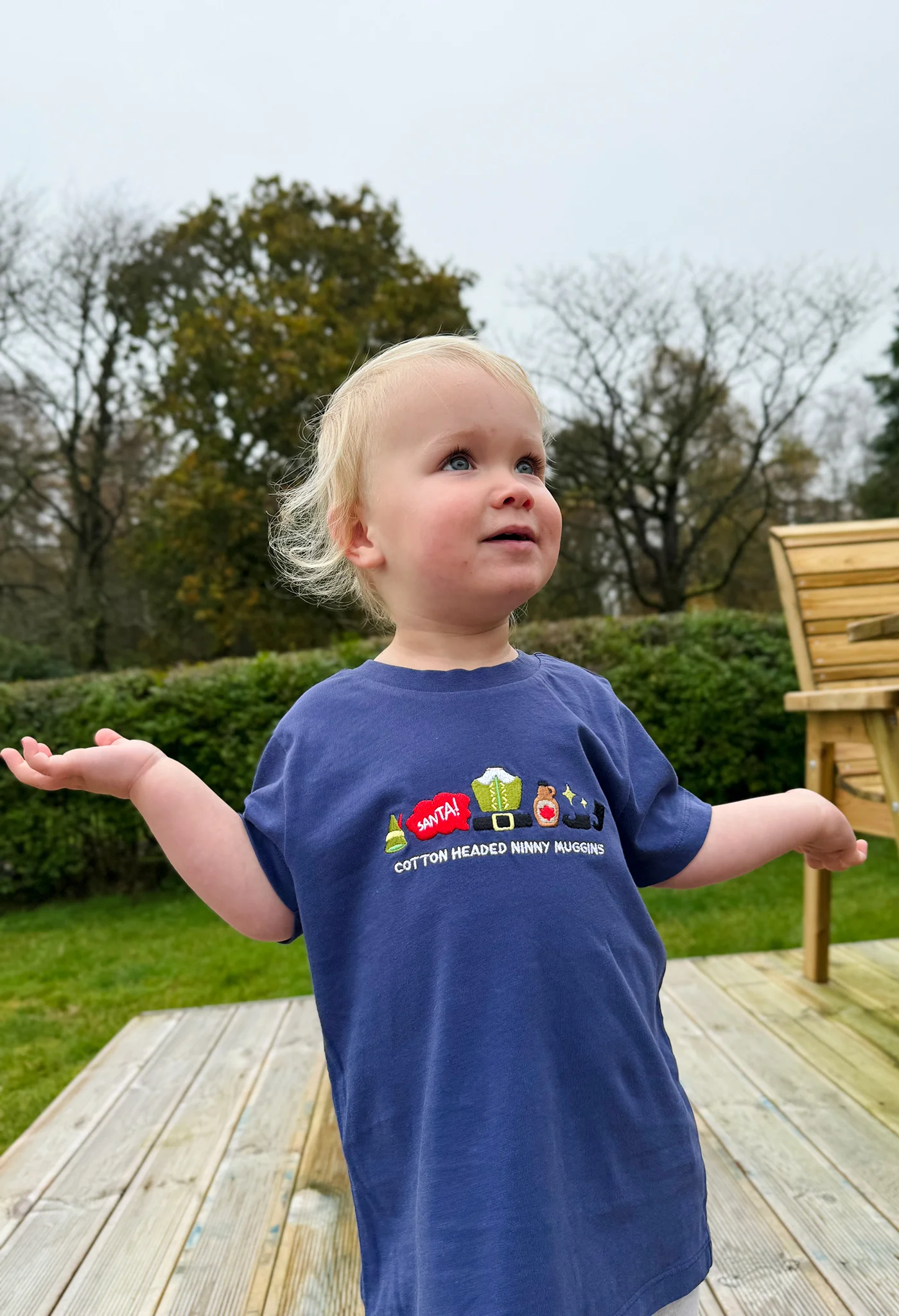 Elf Embroidered Organic Cotton Childrens T-Shirt - Image 5