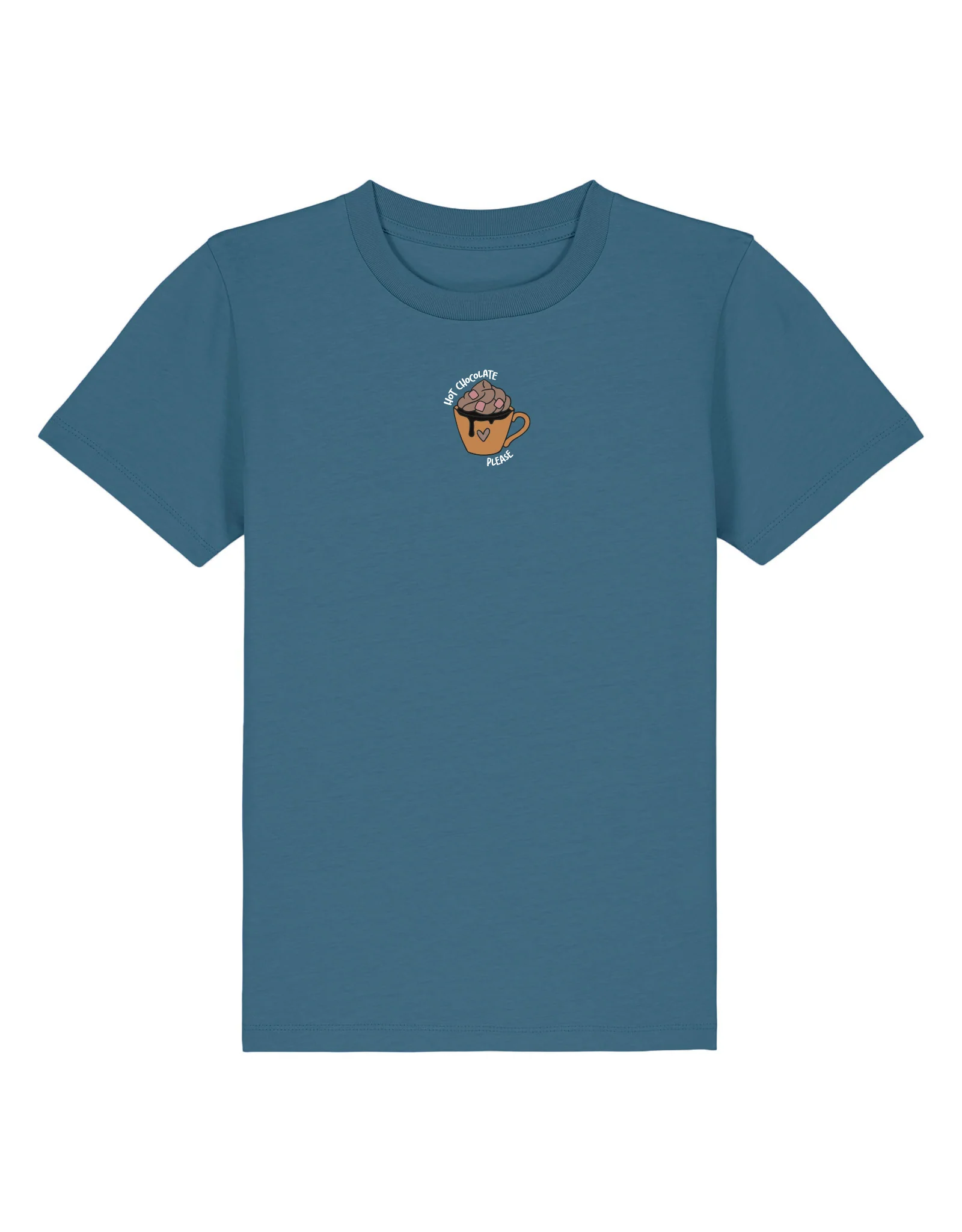 Hot Chocolate Embroidered Organic Cotton Childrens T-Shirt - Image 11