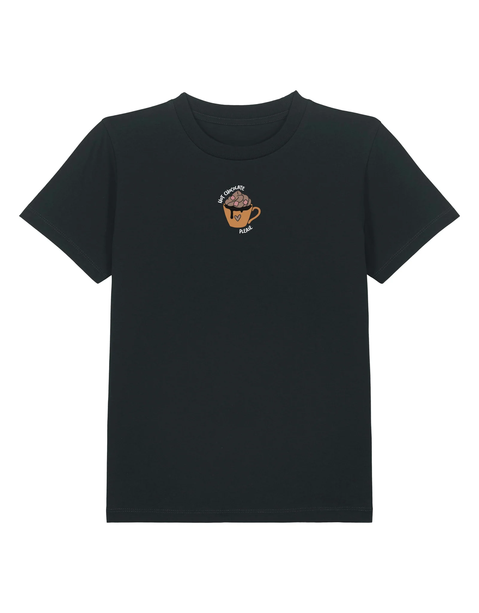 Hot Chocolate Embroidered Organic Cotton Childrens T-Shirt - Image 3