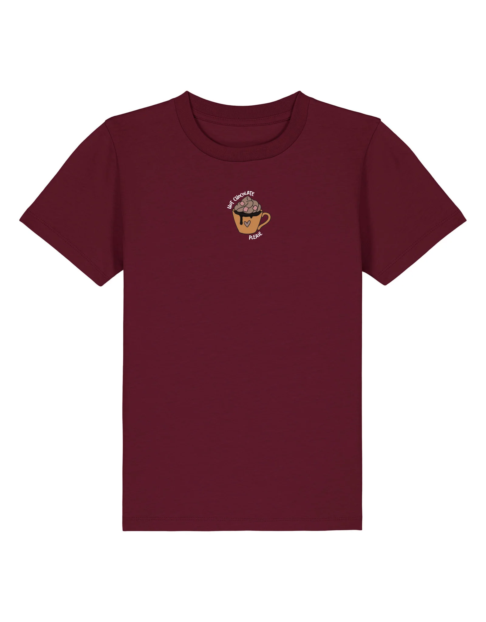 Hot Chocolate Embroidered Organic Cotton Childrens T-Shirt - Image 4