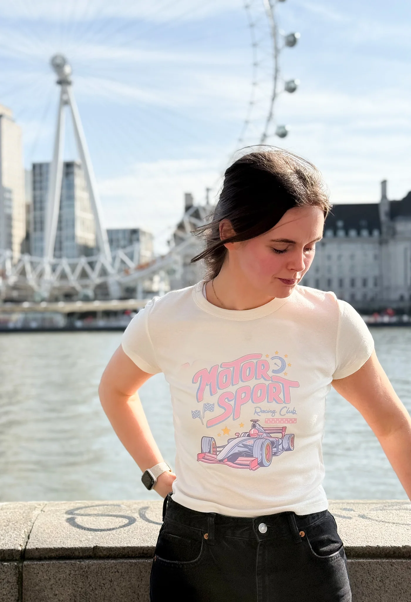 Motorsport Printed Micro Rib Baby Tee - Image 7