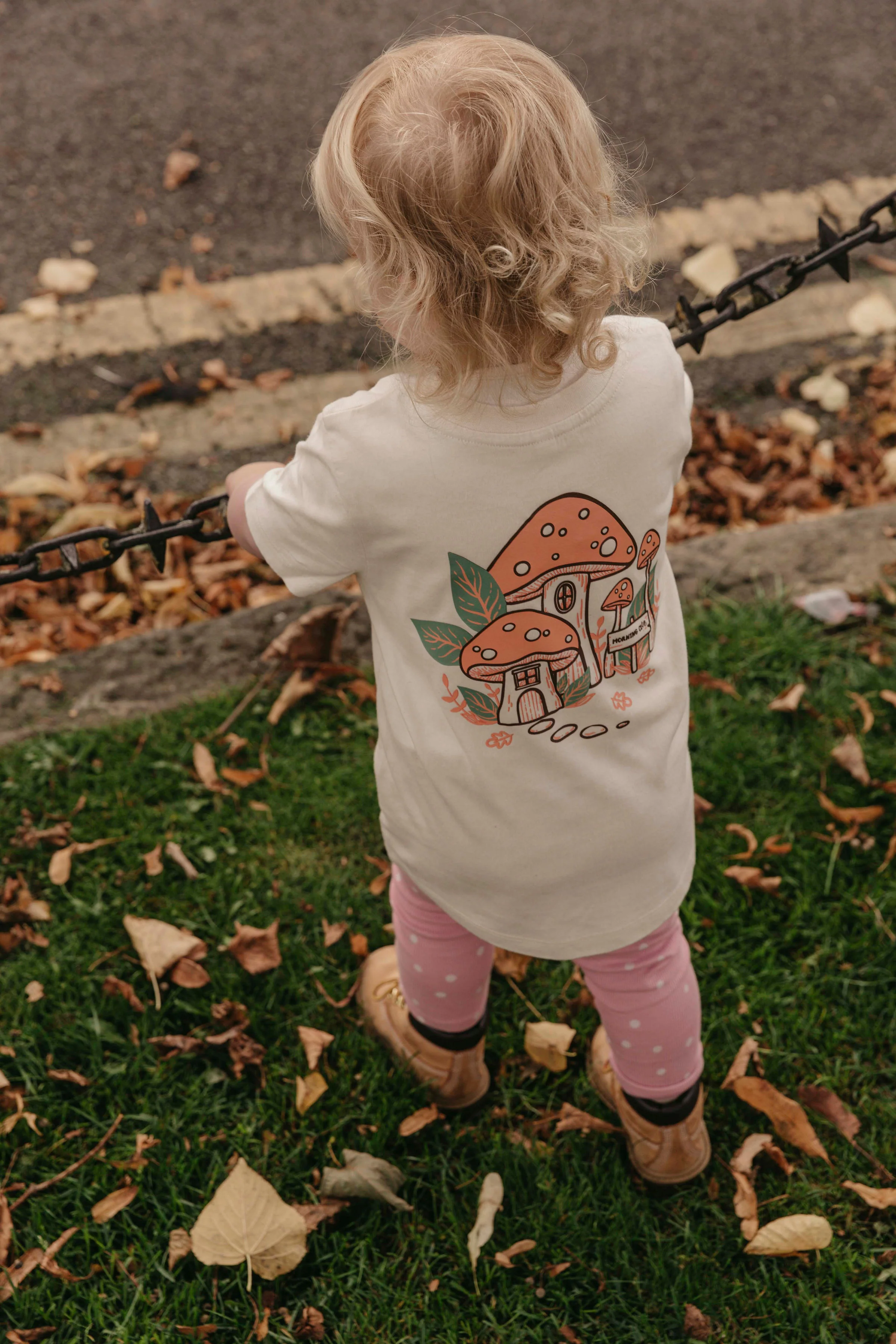 Mushroom House Organic Cotton Childrens T-Shirt - Image 3