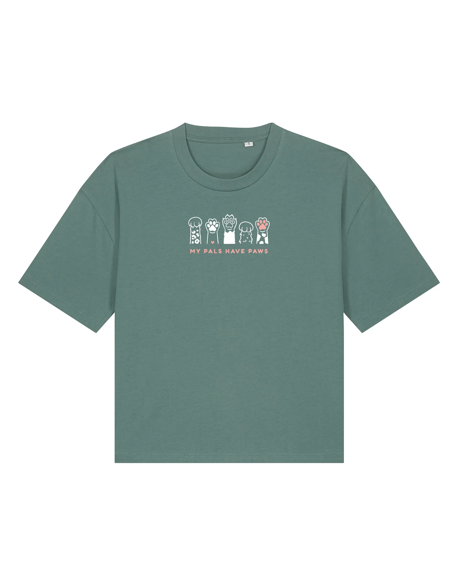 My Pals Have Paws Embroidered Boxy Organic Cotton Tee - Image 3