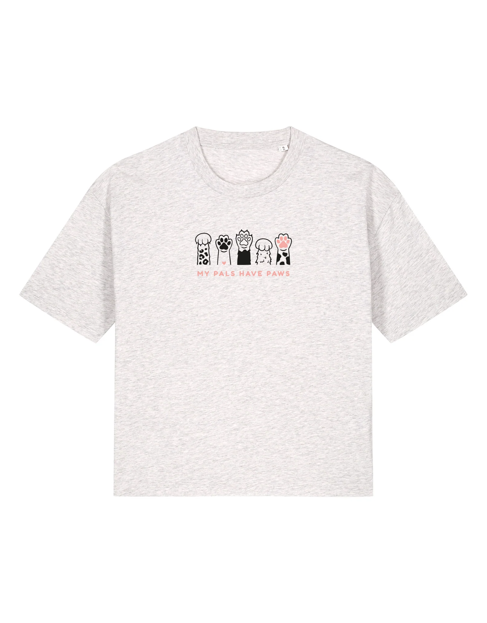 My Pals Have Paws Embroidered Boxy Organic Cotton Tee - Image 4