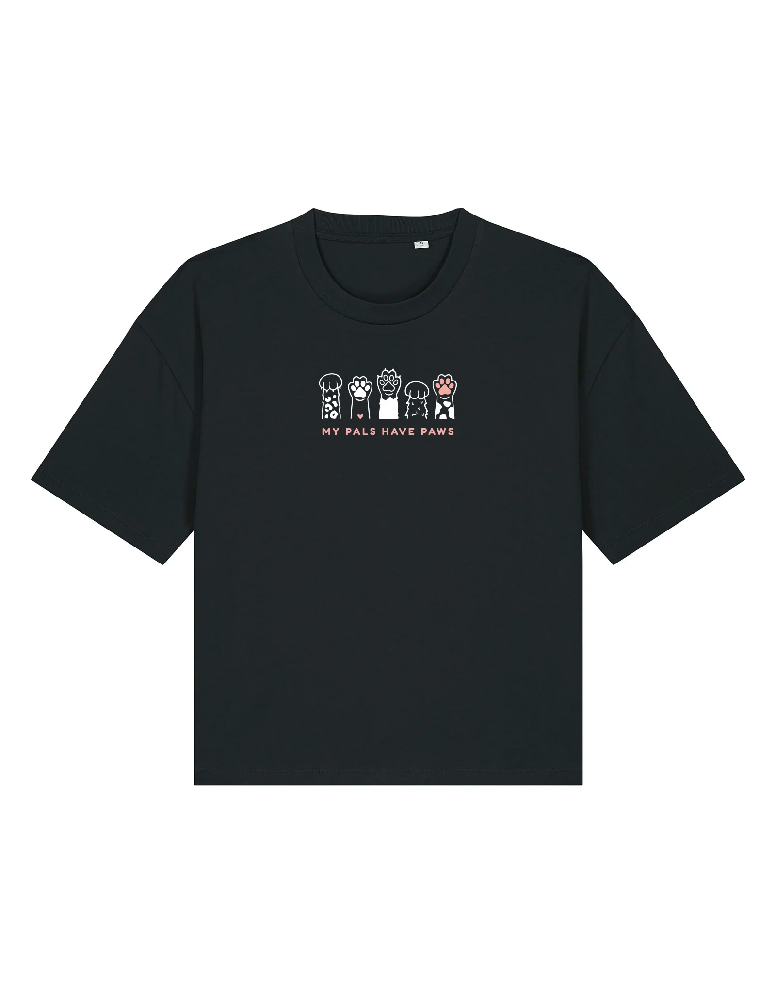My Pals Have Paws Embroidered Boxy Organic Cotton Tee - Image 5