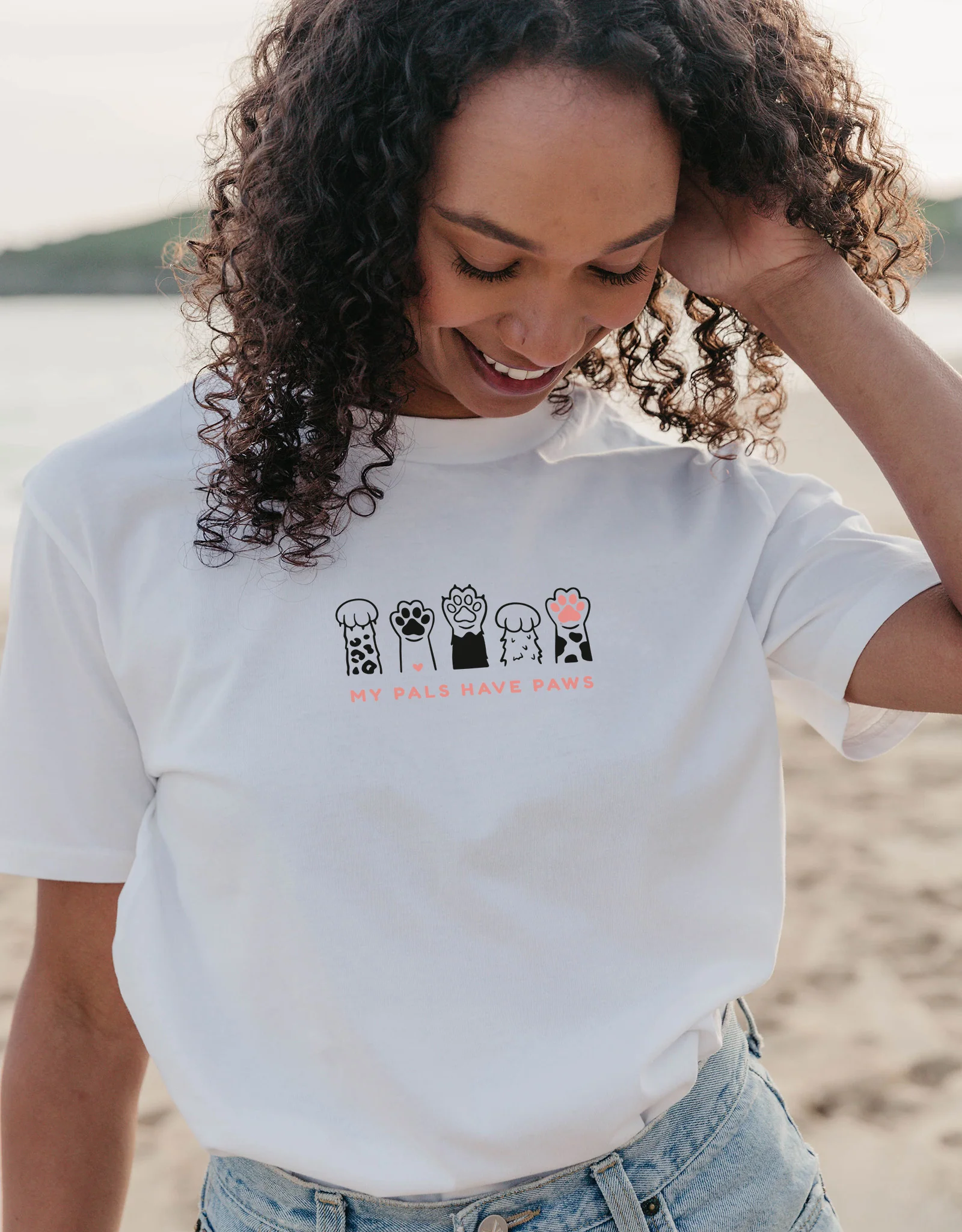 My Pals Have Paws Embroidered Organic Cotton T-Shirt