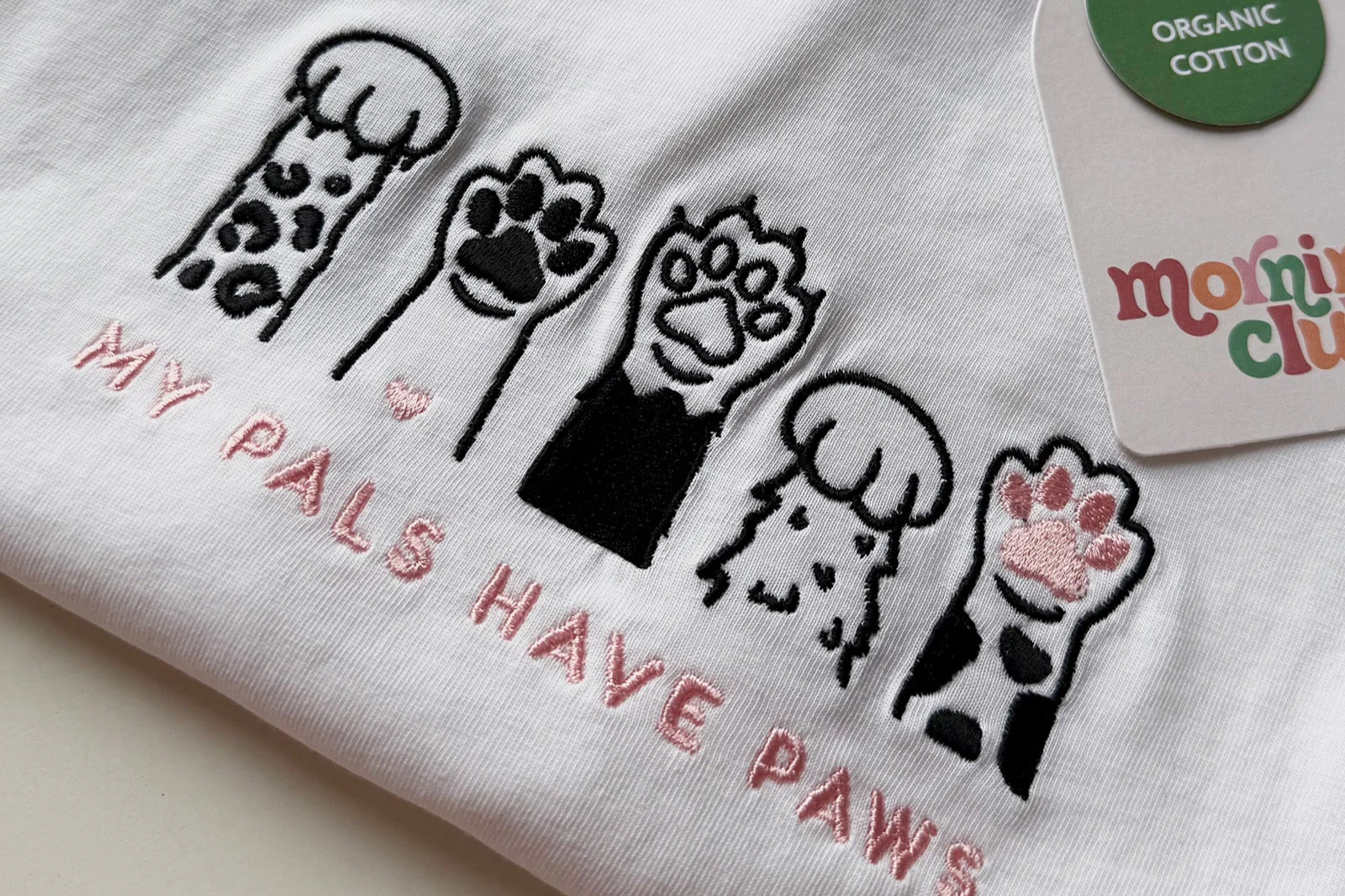 My Pals Have Paws Embroidered Micro Rib Baby Tee - Image 2