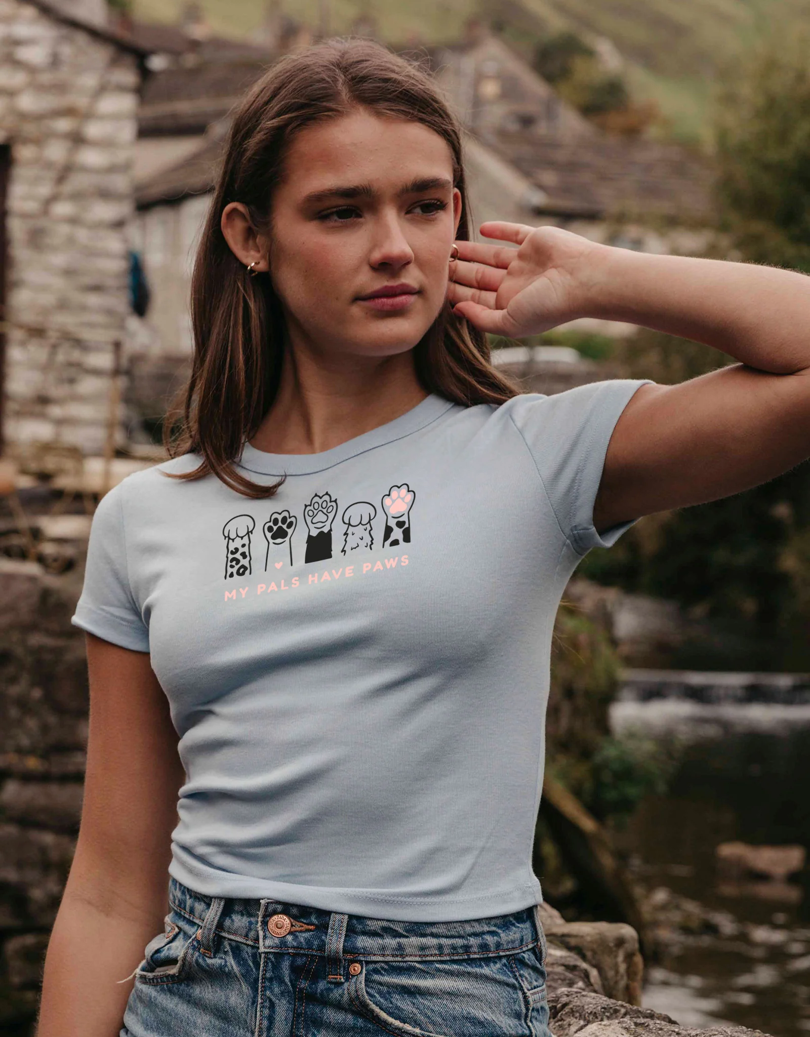 My Pals Have Paws Embroidered Micro Rib Baby Tee - Image 3