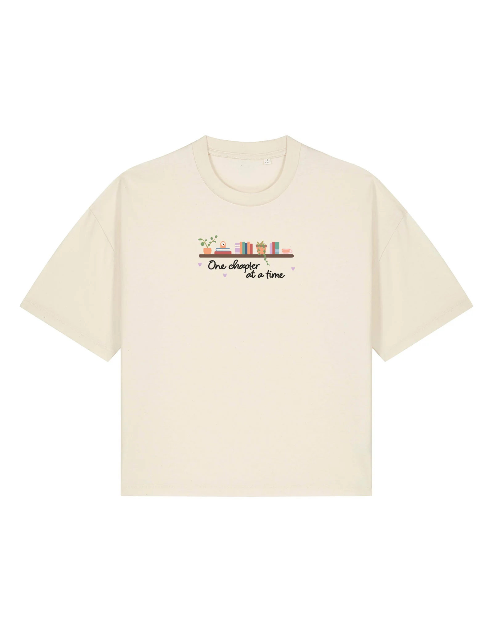 FREE BOOK: One Chapter At A Time Embroidered Boxy Organic Cotton Tee - Image 6