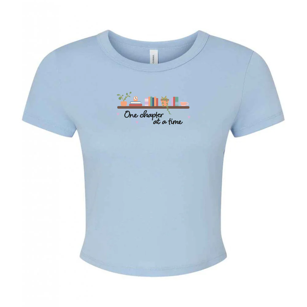 FREE BOOK: One Chapter At A Time Embroidered Micro Rib Baby Tee - Image 4