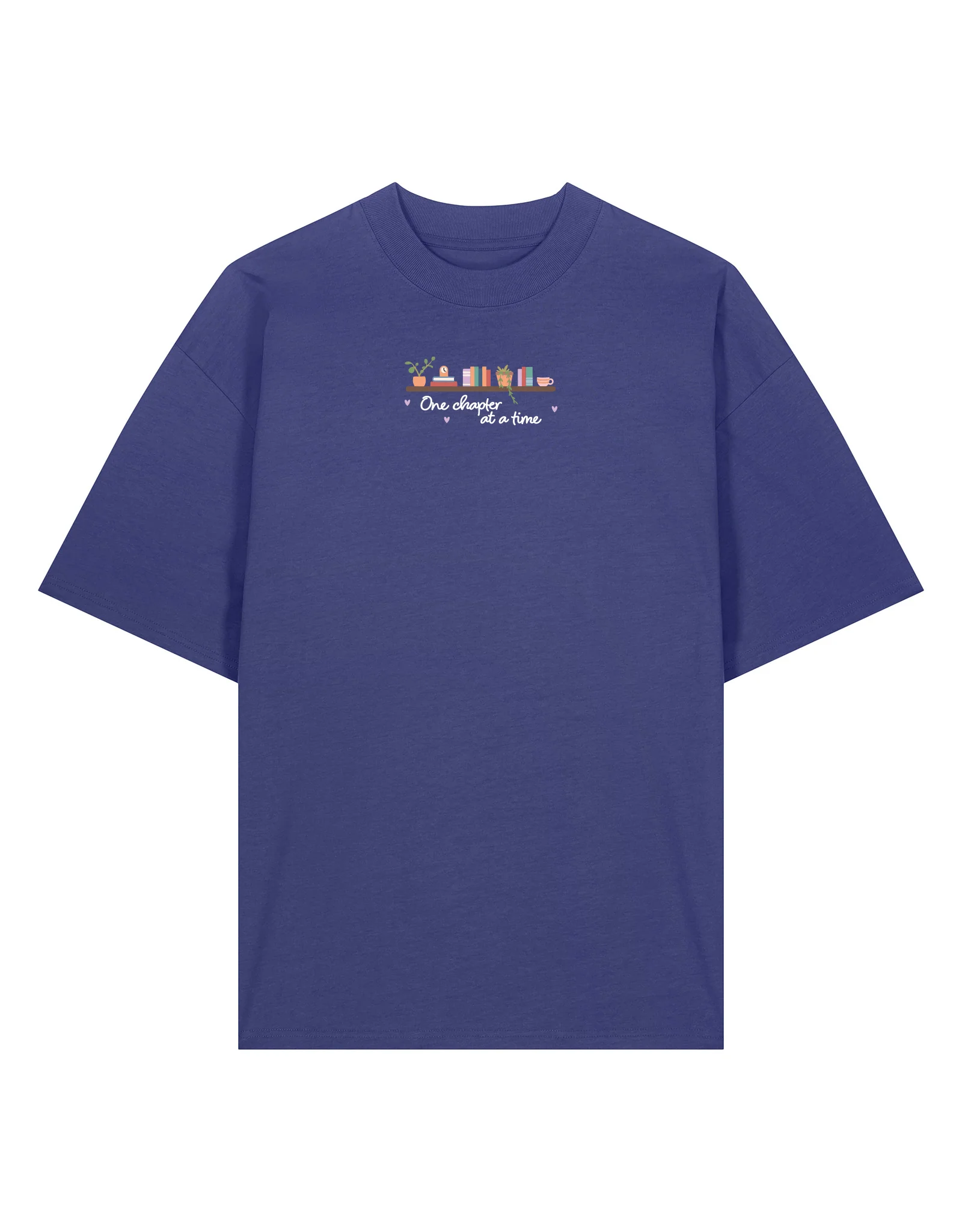 FREE BOOK: One Chapter At A Time Embroidered Oversized Organic Cotton T-Shirt - Image 3