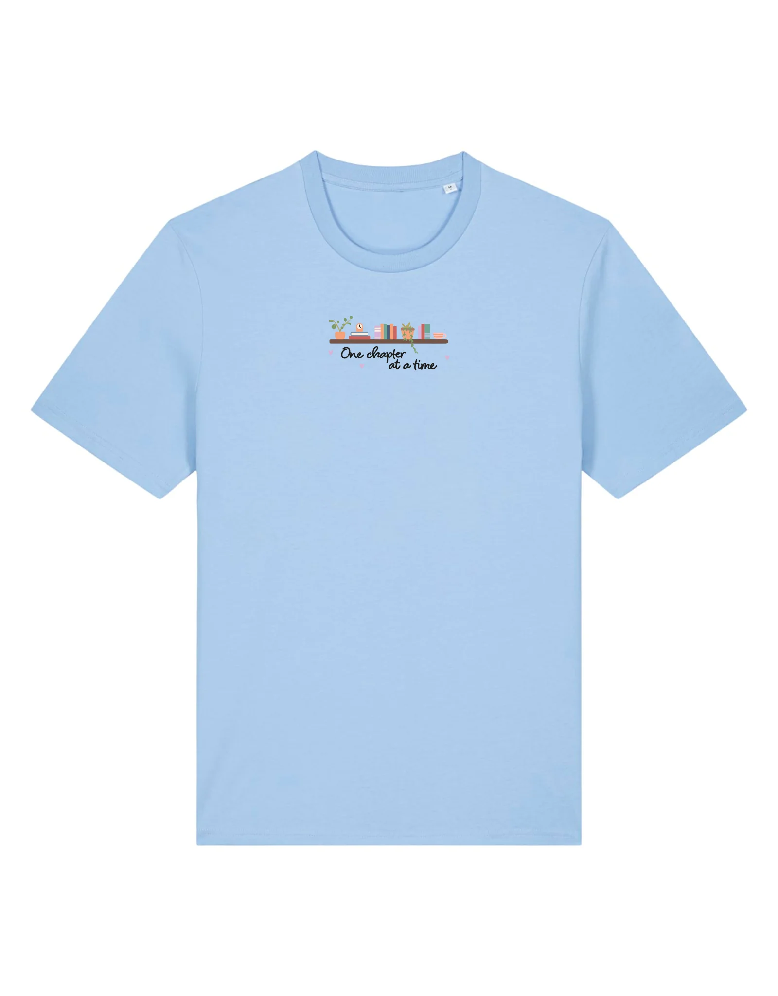 FREE BOOK: One Chapter At A Time Embroidered Organic Cotton T-Shirt - Image 10