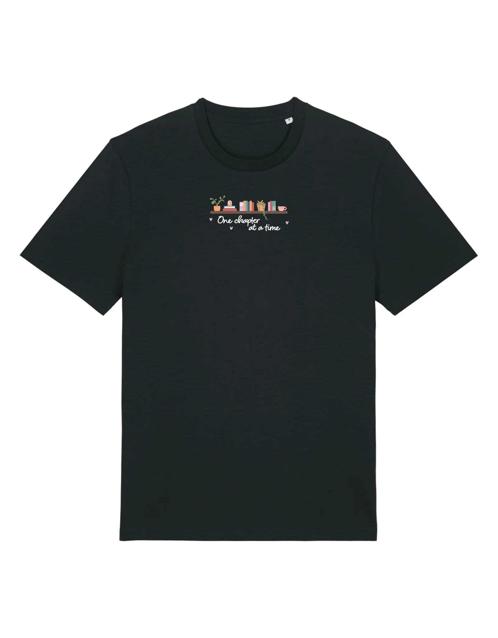 FREE BOOK: One Chapter At A Time Embroidered Organic Cotton T-Shirt - Image 3