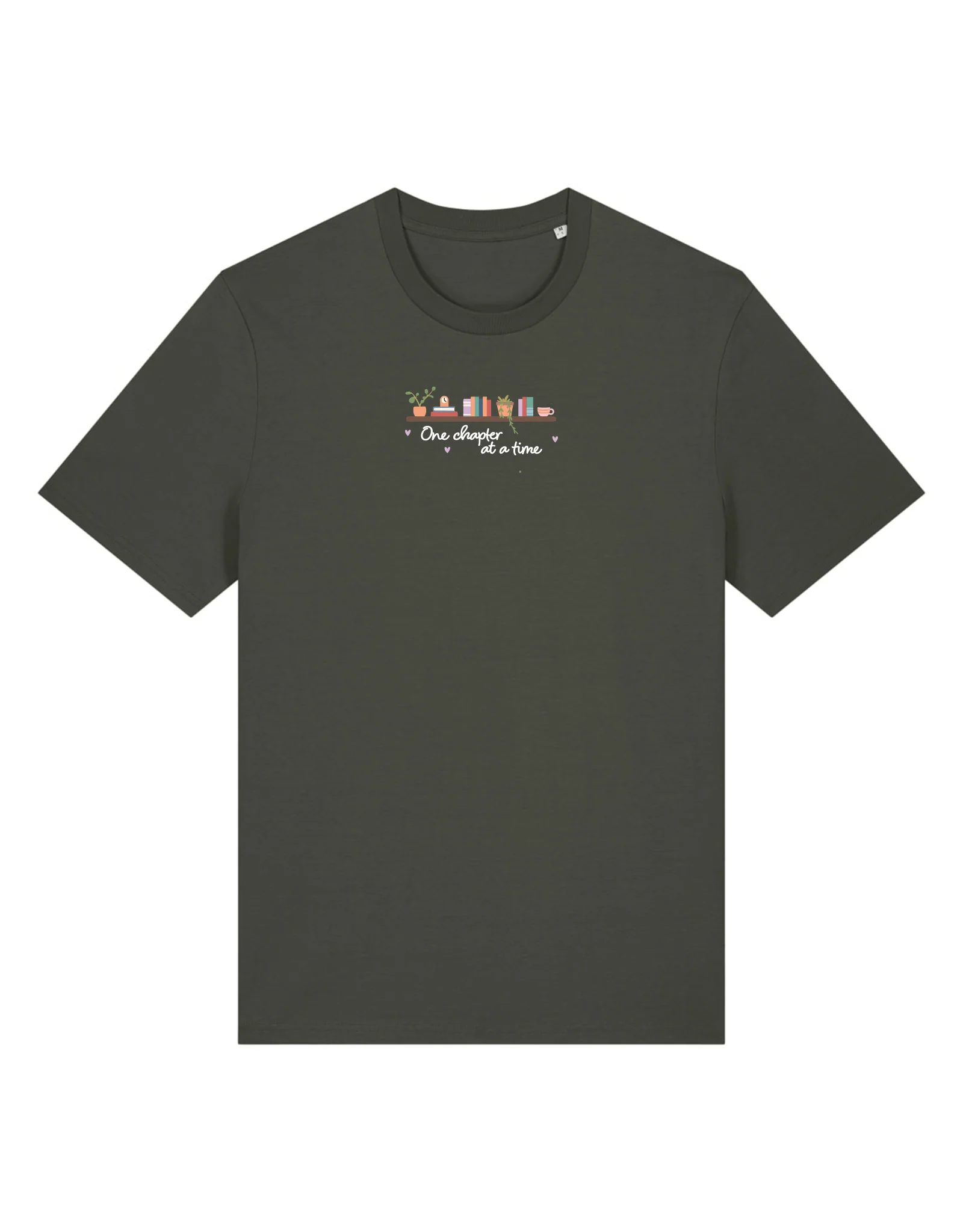 FREE BOOK: One Chapter At A Time Embroidered Organic Cotton T-Shirt - Image 5