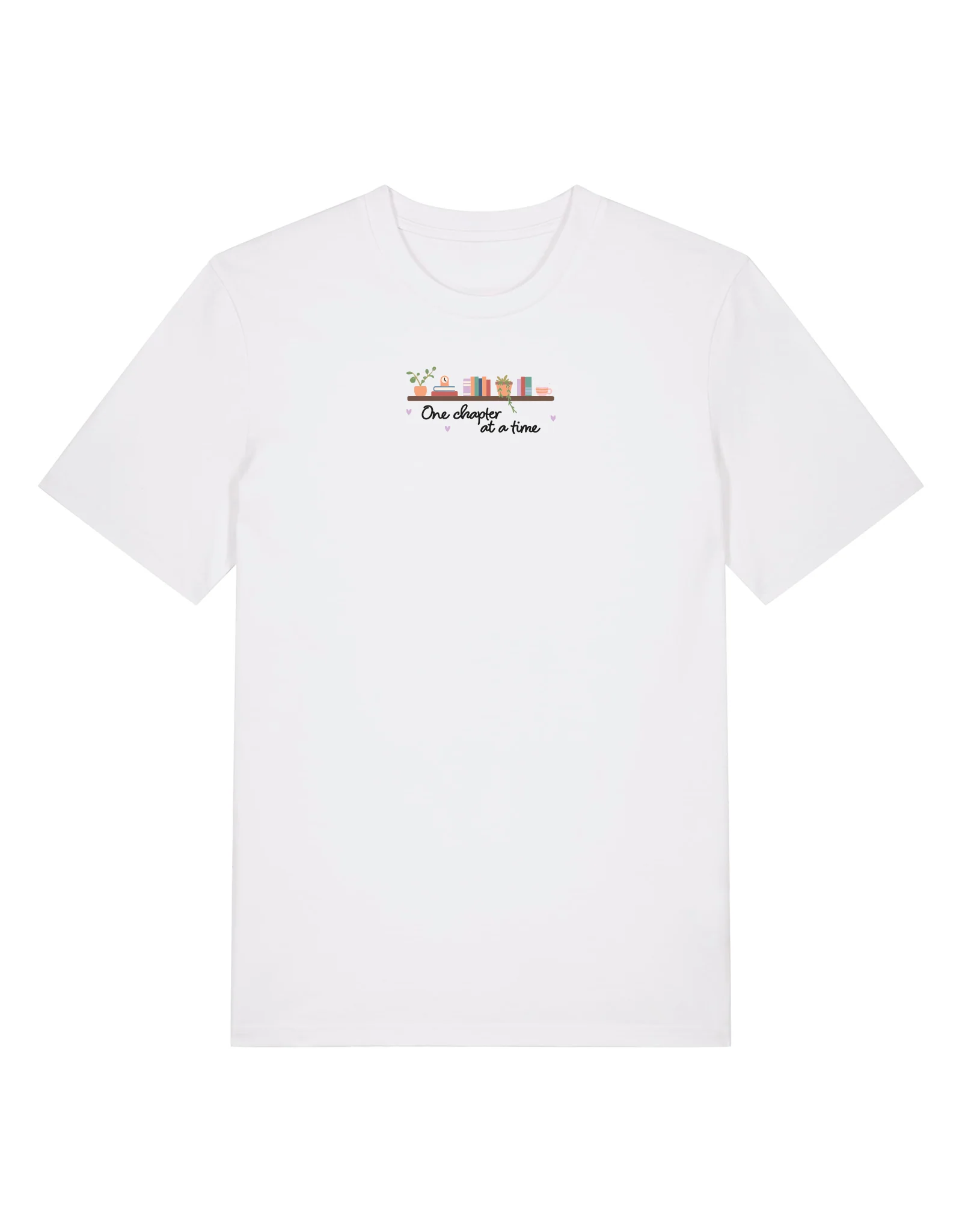 FREE BOOK: One Chapter At A Time Embroidered Organic Cotton T-Shirt - Image 8