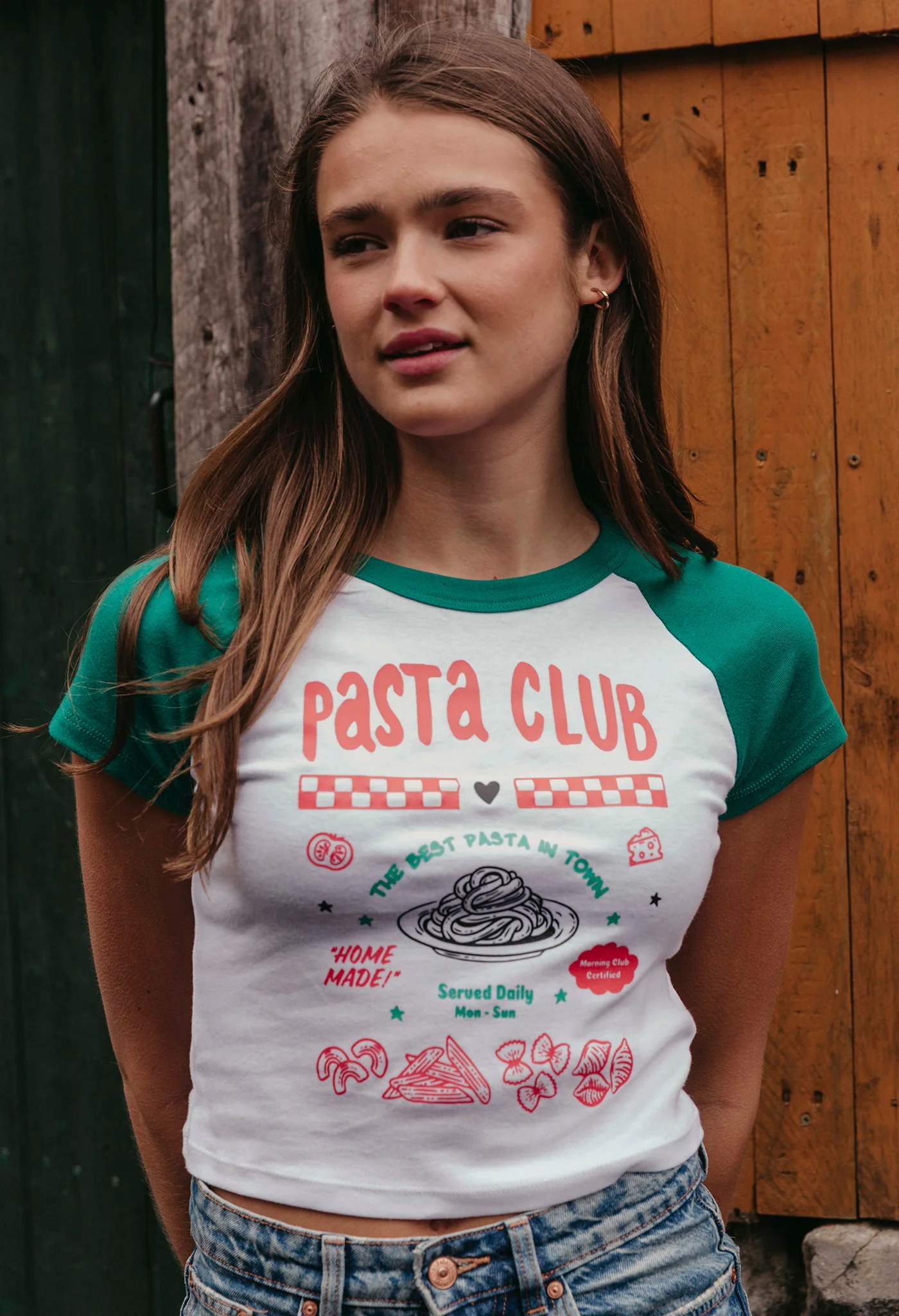 Pasta Club Printed Micro Rib Baby Tee - Image 2
