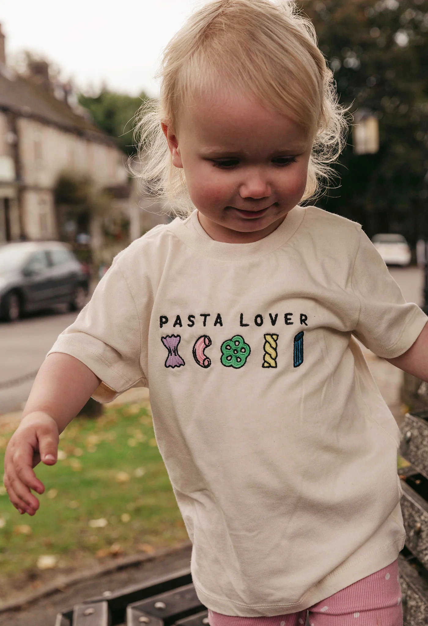 Pasta Lover Embroidered Organic Cotton Childrens T-Shirt - Image 2